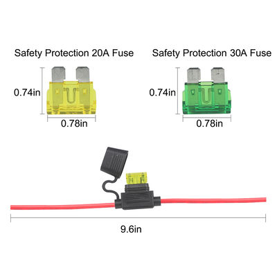 10AWG Солнечный расширительный кабель с держателем предохранителя 10A-30A