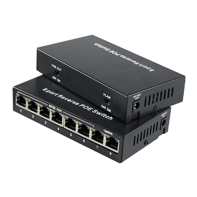 8-портовый коммутатор обратного PoE с выходом 12 В постоянного тока для IP-камер