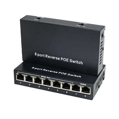 8-портовый коммутатор обратного PoE с выходом 12 В постоянного тока для IP-камер
