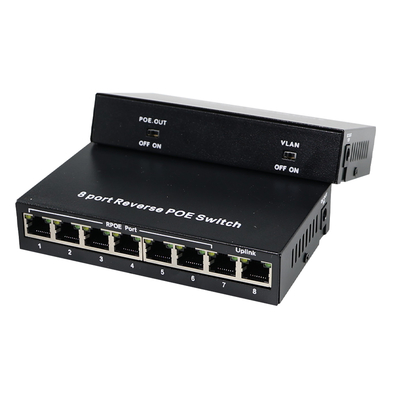 8-портовый коммутатор обратного PoE с выходом 12 В постоянного тока для IP-камер