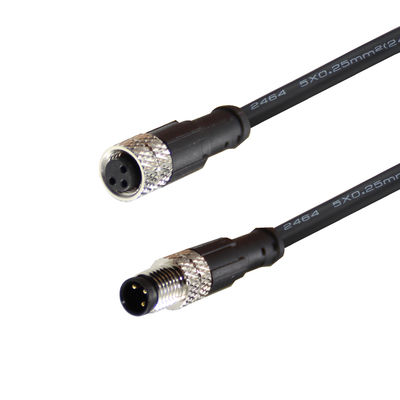 M12 3Pin Shielded Copper Power Cable для монитора 5м