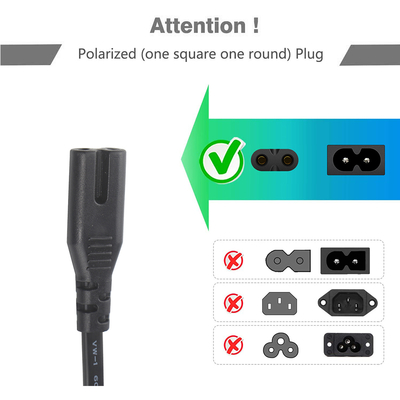 Кабель питания EU 2-Pin - C7 2.5A 250V для электроники