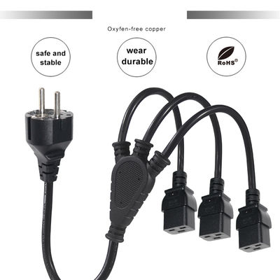 CEE 7/7 до тройного C19 Power Splitter кабеля для стойки сервера