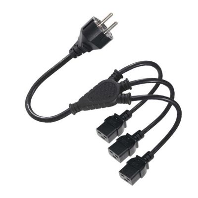 CEE 7/7 до тройного C19 Power Splitter кабеля для стойки сервера