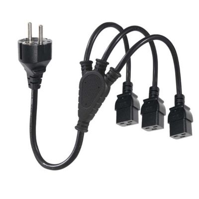 CEE 7/7 до тройного C19 Power Splitter кабеля для стойки сервера