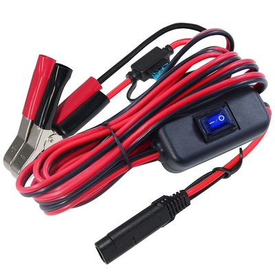 Кабель SAE к клипу Alligator с предохранителем и переключателем 12V 24V DC