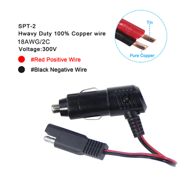 12V 24V Car Cigarette Lighter Plug with Switch to SAE Connector Cable for Battery Charging, Solar Panels, LED Lights