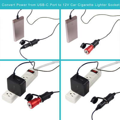 12В Автомобильный сигаретный зажигалка разъем на USB-C адаптер питания преобразователь DC выключатель с портом типа C для телефона планшет GPS Dash Cam
