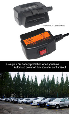 Комплект жесткого подключения OBD с переключателем для видеорегистратора, кабель питания, постоянное питание, отключение при низком напряжении, повышающий кабель постоянного тока