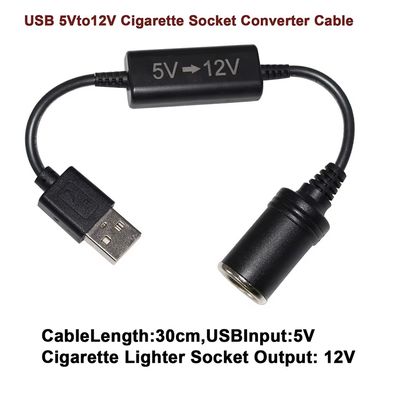 5V до 12V USB адаптер Step Up Converter кабель с сигаретным поджигателем разъемный кабель для автомобильного DVR GPS камера маршрутизатор вентилятор LED