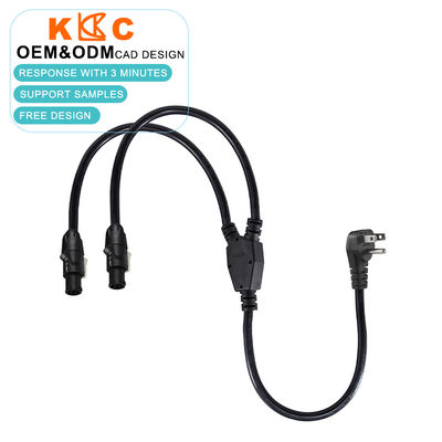 Кабель-разветвитель US Plug to Dual PowerCON, 2-портовый удлинитель переменного тока для аудио, освещения, сцены и профессионального оборудования