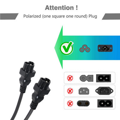 18 AWG IEC 60320 C5 до C6 Корд адаптера питания с номиналом 10A / 125V для адаптеров для ноутбуков