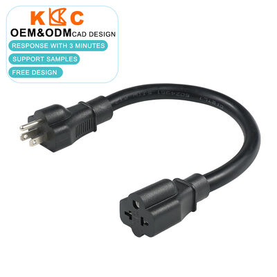 3 Core 14AWG / 12AWG 15A/20A NEMA 5-15 / 6-20 Plug to Receptacle Extension Leads  for Industrial Use Heavy Conductors