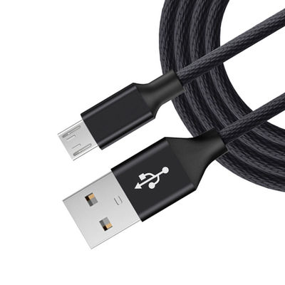 Оригинальный чёрный микро USB кабель данных 6 футов длинный нейлон скованный для мобильного телефона MP3