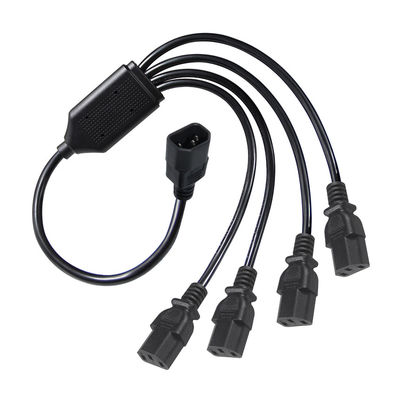 Черный колонтитульный конектор H05vv F Plug Iec C13 Iecc14 Мужчина к женщине Y Splitter кабель расширения электропитания