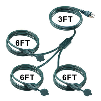 NEMA 5-15P до 5-15R Кабель питания 3 розетки 1M US Plug