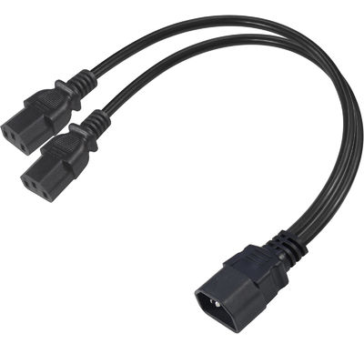 C14 Мужчина к 2XC13 Женщина Кабель питания и расширение Ac Cord Splitter
