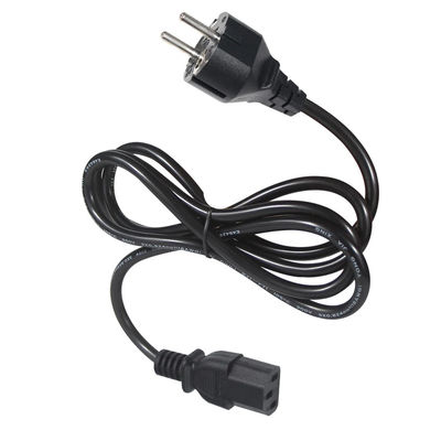 3Prong VDE одобрен CEE 7/7 3pin Plug Black Power Cord с C13 Женщина