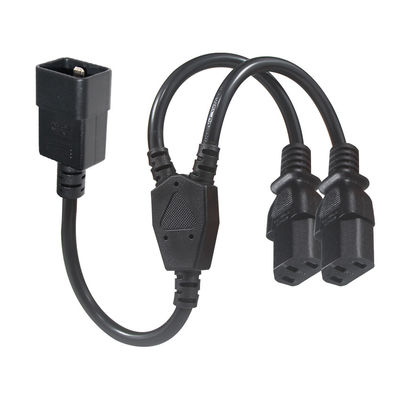 C20 к двойной C13 Power Splitter кабель 6ft 250V Черный ПВХ