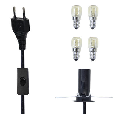Черный E12 Электрический кабель для подключения лампы EU 2 Pin Salt Lamp Power Cord с 303 переключателем включения/выключения