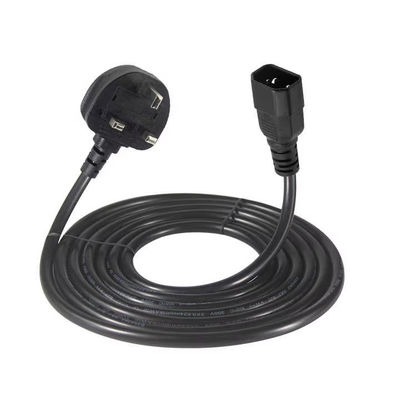 UK to C14 Power Cord 1.2M 250V 10A 16AWG Shielded Cable for UPS/Server Rack/Medical Device (IP67/RoHS/BS1363) - защищённый кабель для UPS/серверной стойки/медицинского устройства