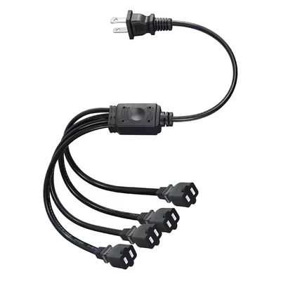 1-to-4 NEMA 1-15P Flat Plug Power Splitter - экономия места 125V 15A многоразовое расширение для дома / офиса