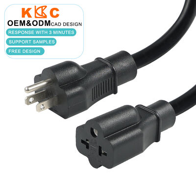 3-жильный удлинитель с вилкой NEMA 5-15 / 6-20 на розетку, 14AWG / 12AWG, 15A/20A, для промышленного использования, с мощными проводниками